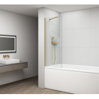 Polysan FISA vanová zástěna 600x1500mm, zlato mat, čiré sklo FS1062-G