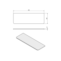Sapho X-SQUARE skleněná police 200mm, chrom/mléčné sklo XQ009-02