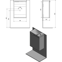 Sapho Koupelnový set LATUS X 40, dub stříbrný KSET-077