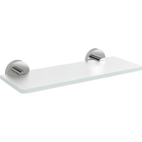 Sapho X-ROUND skleněná police 200mm, chrom/mléčné sklo XR009-02