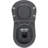 Isvea INFINITY závěsná WC mísa, Rimless, 36, 5x53cm, antracit 10NF02004-2C