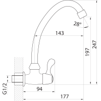 Aqualine Nástěnný kulový ventil 1/2", otočná hubice, chrom ZY1813