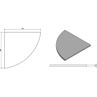 Sapho X-ROUND skleněná police rohová, čtvrtkruhová 200x200mm, chrom/čiré sklo XR009-11