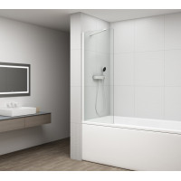 Polysan FISA vanová zástěna 800x1500mm, bílá mat, čiré sklo FS1082-W