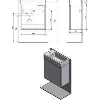 Sapho Koupelnový set LATUS IV 50, dub stříbrný KSET-081