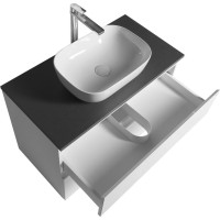Aqualine ALTAIR skříňka s deskou 87, 5 cm, bílá/antracit břidlice AI290-03