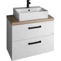 Aqualine VEGA sestava koupelnového nábytku, š. 82, 5 cm, bílá/dub platin VG083-01