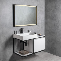 Sapho Koupelnový set SKARA 100, černá mat / bílá mat KSET-028