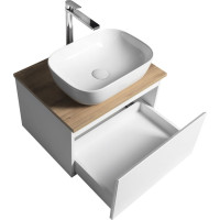 Aqualine ALTAIR skříňka s deskou 58 cm, bílá/dub emporio AI263-02