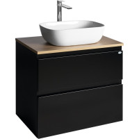 Aqualine ALTAIR skříňka s deskou 68 cm, černá mat/dub emporio AI670-01