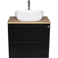 Aqualine ALTAIR skříňka s deskou 68 cm, černá mat/dub emporio AI670-01