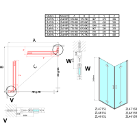 Polysan ZOOM obdélníkový sprchový kout 700x900mm, rohový vstup ZL4715L-04