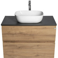 Aqualine ALTAIR skříňka s deskou 87, 5 cm, dub emporio/antracit břidlice AI390-02