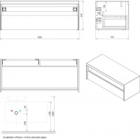 Sapho Koupelnový set VIERA 120, dub alabama / bílá mat KSET-037