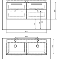 Sapho Koupelnový set THEIA 120, dvojumyvadlo, bílá KSET-011