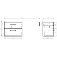 Aqualine VEGA sestava koupelnového nábytku, š. 145 cm, bílá/dub platin VG073-02
