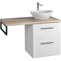 Aqualine VEGA sestava koupelnového nábytku, š. 97, 5 cm, bílá/dub platin VG052-02