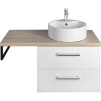Aqualine VEGA sestava koupelnového nábytku, š. 97, 5 cm, bílá/dub platin VG064-02