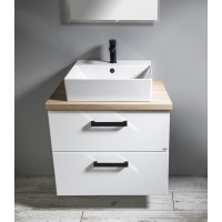 Aqualine VEGA sestava koupelnového nábytku, š. 82, 5 cm, bílá/dub platin VG083-01
