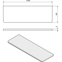 Sapho Skleněná police 1000mm, černá/čiré sklo MY009B-18