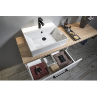 Aqualine VEGA sestava koupelnového nábytku, š. 125 cm, bílá/dub platin VG064-03
