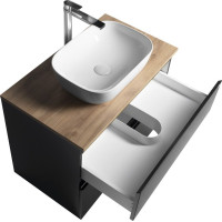 Aqualine ALTAIR skříňka s deskou 78, 5 cm, černá mat/dub emporio AI680-01