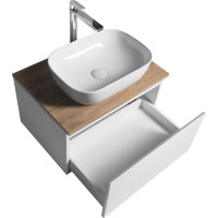 Aqualine ALTAIR skříňka s deskou 62, 5 cm, bílá/dub emporio AI267-02