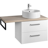 Aqualine VEGA sestava koupelnového nábytku, š. 97, 5 cm, bílá/dub platin VG064-02