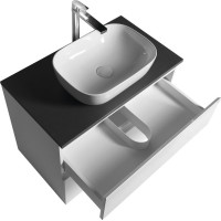 Aqualine ALTAIR skříňka s deskou 78, 5 cm, bílá/antracit břidlice AI280-03