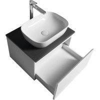 Aqualine ALTAIR skříňka s deskou 58 cm, bílá/antracit břidlice AI263-03