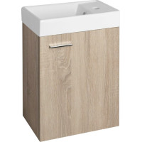 Aqualine ZOJA skříňka s keramickým umyvadlem 40x22 cm, dub platin 51049DP-02