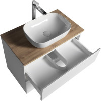 Aqualine ALTAIR skříňka s deskou 78, 5 cm, bílá/dub emporio AI280-02