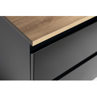Aqualine ALTAIR skříňka s deskou 78, 5 cm, černá mat/dub emporio AI680-01