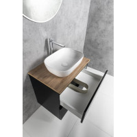 Aqualine ALTAIR skříňka s deskou 68 cm, černá mat/dub emporio AI670-01