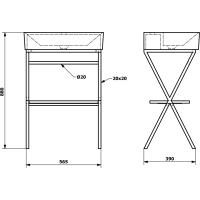 Sapho FERRO podstavec s umyvadlem 600x880x420mm SKA560-1-02