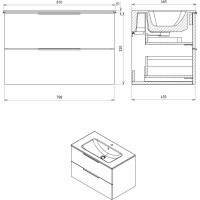 Sapho Koupelnový set CIRASA 81, dub alabama KSET-031
