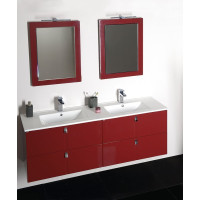 Sapho Koupelnový set MITRA 120, dvojumyvadlo, bordo KSET-007