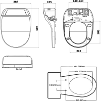 Sapho PURA závěsné WC s elektronickým bidetem USPA LUX UB-6635RU-1