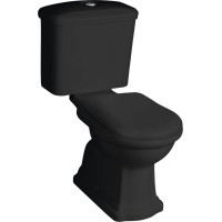 Kerasan RETRO WC kombi, zadní odpad, černá-chrom WCSET35-RETRO-ZO