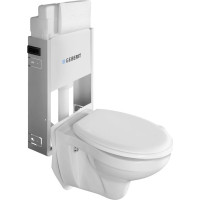 Závěsné WC Taurus s podomítkovou nádržkou a tlačítkem Geberit, bílá WC-SADA-15