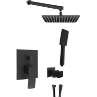 Sapho GINKO podomítkový sprchový set s pákovou baterií, 2 výstupy, černá mat 1101-42B-01