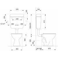 CREAVIT WC kombi, dvojtlačítko 4, 5/6l, zadní odpad, bílá TP3306