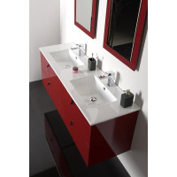 Sapho Koupelnový set MITRA 120, dvojumyvadlo, bordo KSET-007