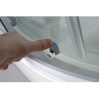 Aqualine AIGO čtvrtkruhový sprchový box 900x900x2040 mm, bílý profil, čiré sklo YB93