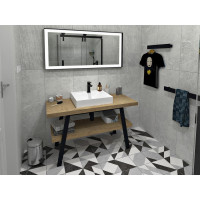Sapho TWIGA umyvadlový stolek 130x72x50 cm, černá mat/dub Rover VC453-130-4
