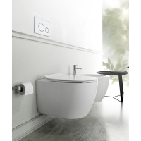 Závěsné WC SENTIMENTI Rimless s podomítkovou nádržkou a tlačítkem Schwab, bílá 10AR02010SV-SET5