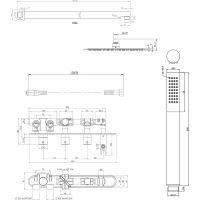 Sapho Podomítkový sprchový set s termostatickou baterií a držákem ruční sprchy, 2 výstupy, kulatá, chrom MB623-01