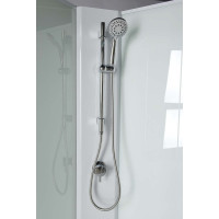 Aqualine AIGO čtvrtkruhový sprchový box 900x900x2040 mm, bílý profil, čiré sklo YB93