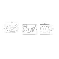 Závěsné WC AVVA Rimless s podomítkovou nádržkou a tlačítkem Schwab, černá mat 100314-110-SET5