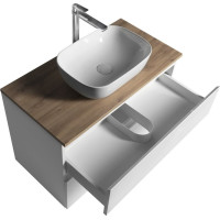 Aqualine ALTAIR skříňka s deskou 87, 5 cm, bílá/dub emporio AI290-02